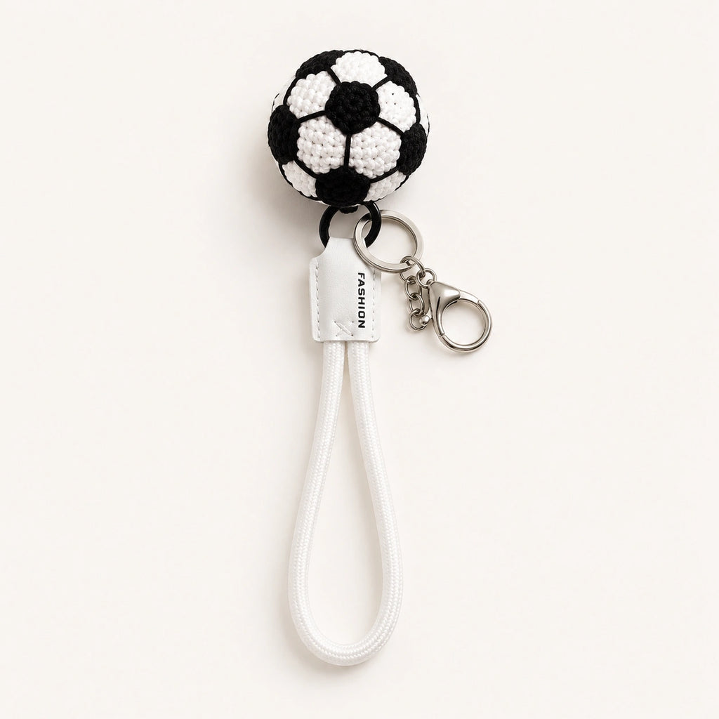Handmade Crochet Soccer Ball Charm